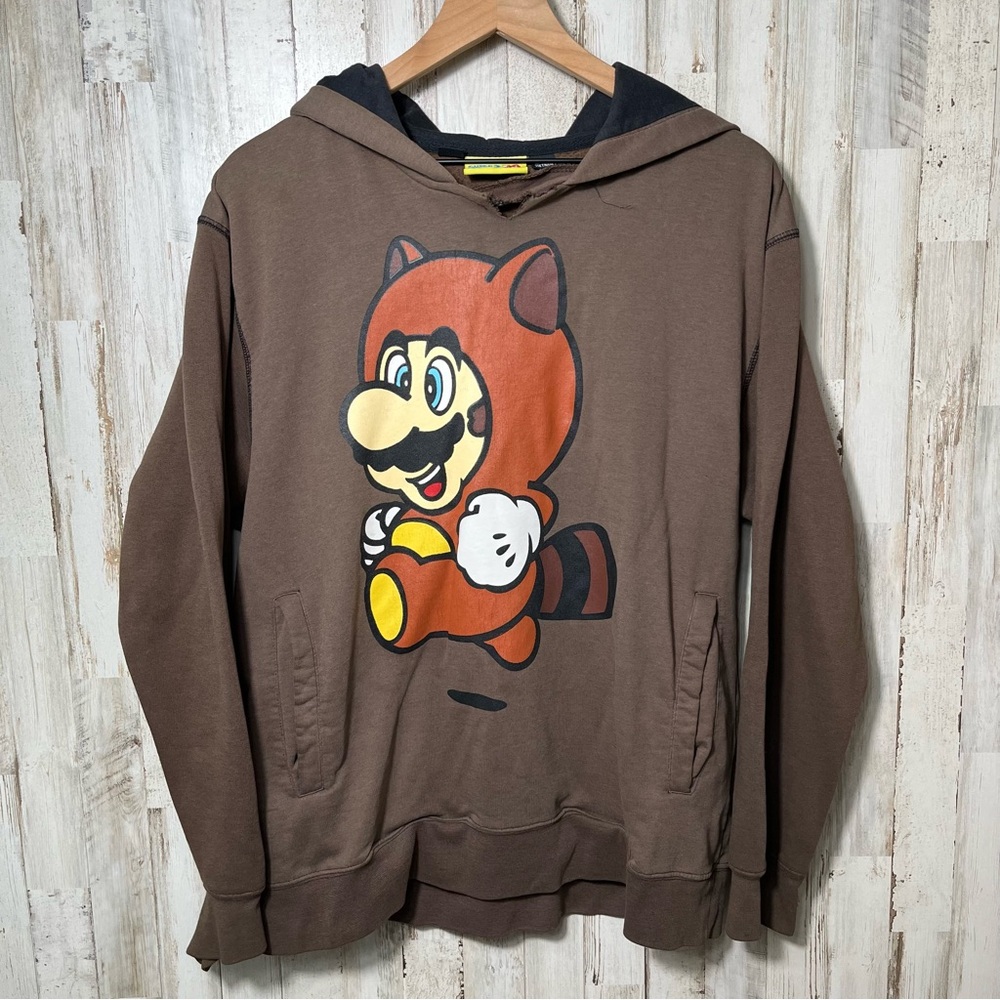 VTG Y2K Super Mario Bros 3 Nintendo Tanooki‎ Sweatshirt Hoodie Mens Large